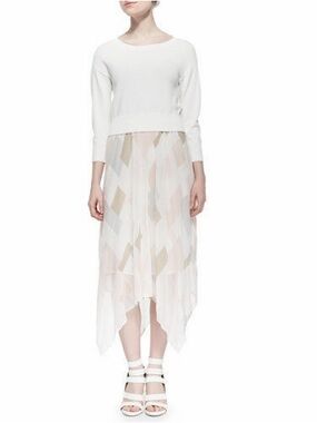 JOIE Women's Jamilla Printed Uneven Silk Skirt